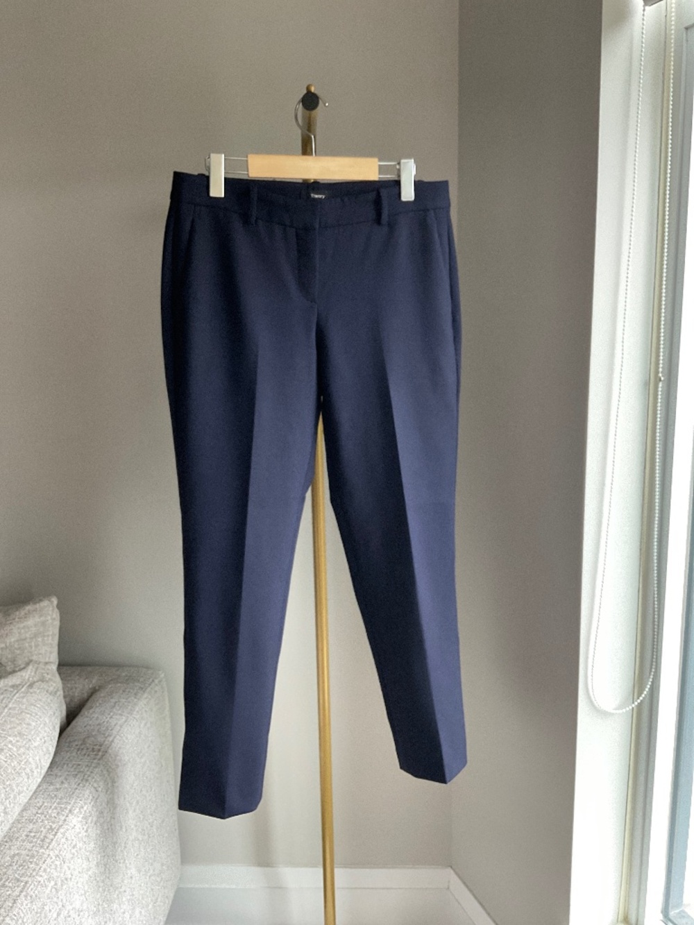 Theory Navy Wool Trousers